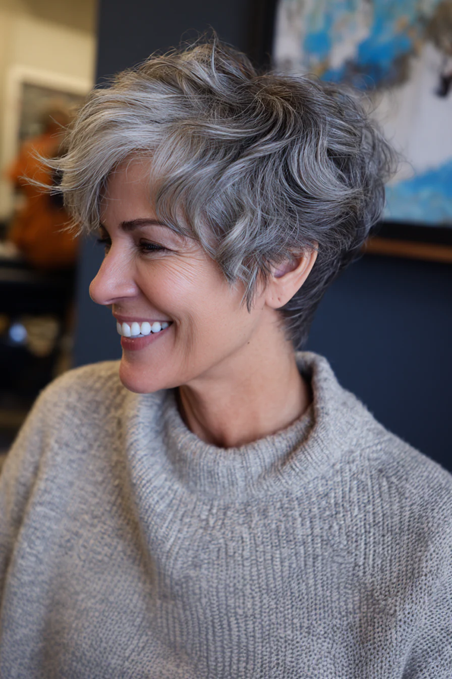 26 angesagte kurze, gewellte Frisuren für Frauen über 40