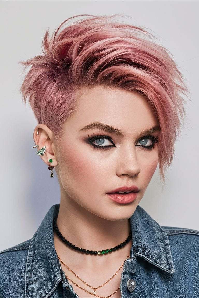 Frische Brise, Frische Farbe: Der Ultimative Frühlings-Look mit Pastellpinken Kurzen Haaren