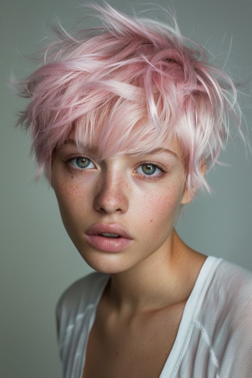 Frische Brise, Frische Farbe: Der Ultimative Frühlings-Look mit Pastellpinken Kurzen Haaren