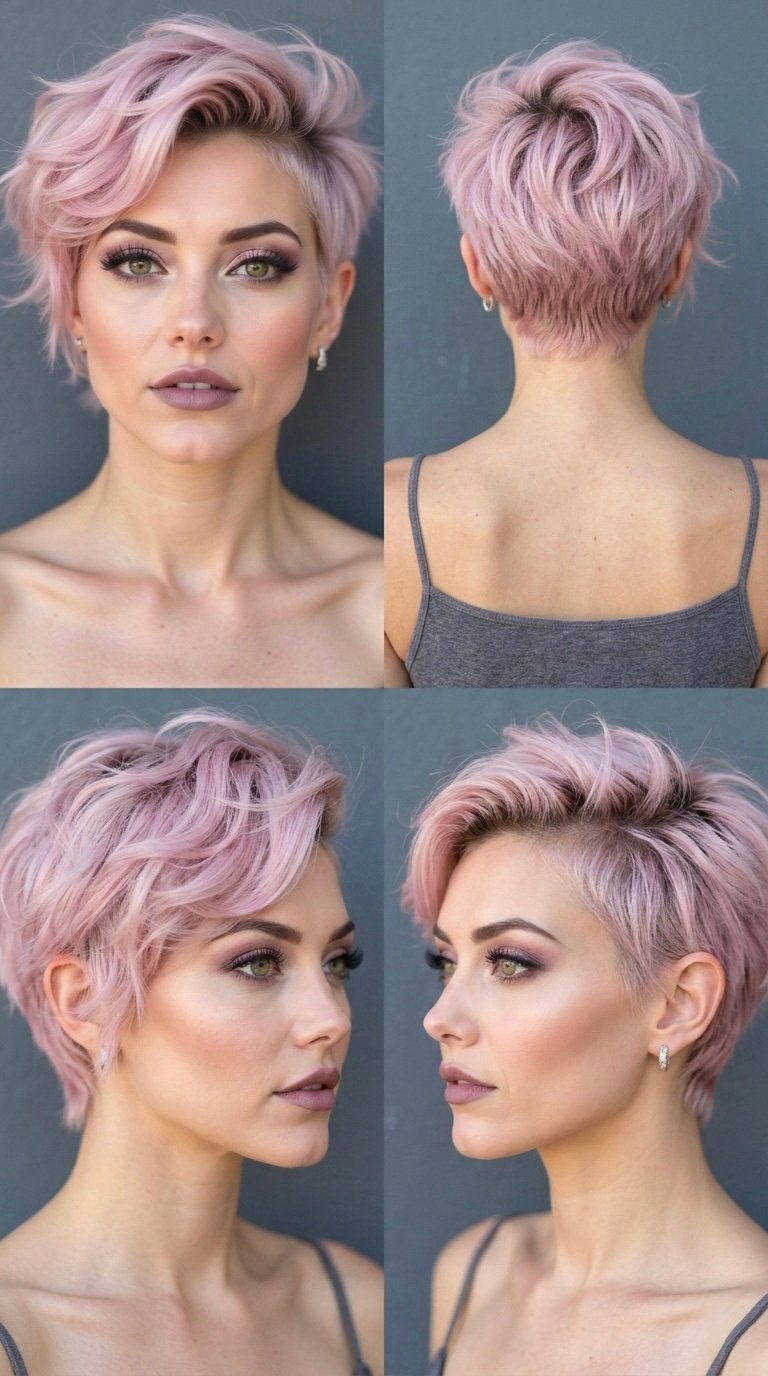 Frische Brise, Frische Farbe: Der Ultimative Frühlings-Look mit Pastellpinken Kurzen Haaren