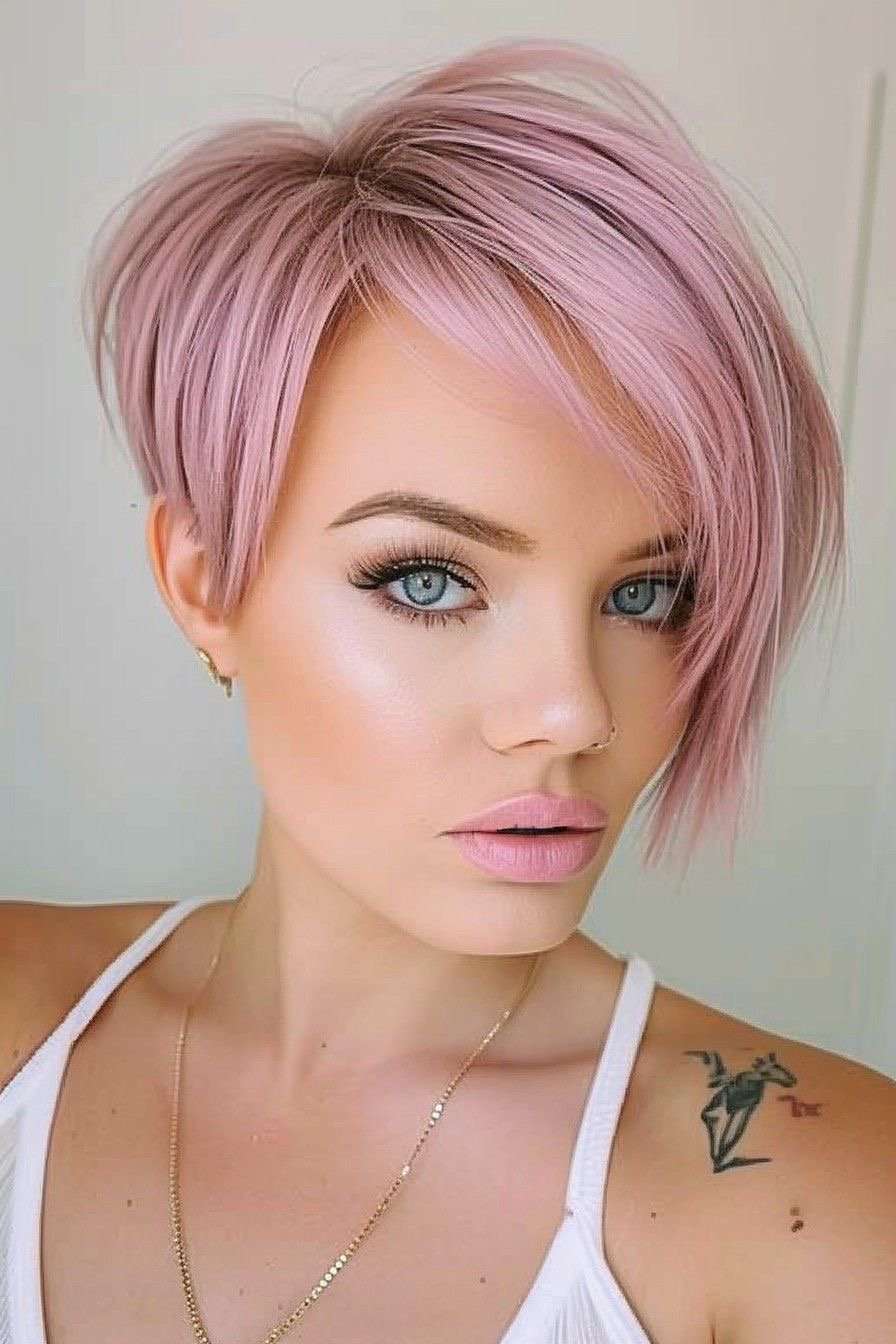 Frische Brise, Frische Farbe: Der Ultimative Frühlings-Look mit Pastellpinken Kurzen Haaren
