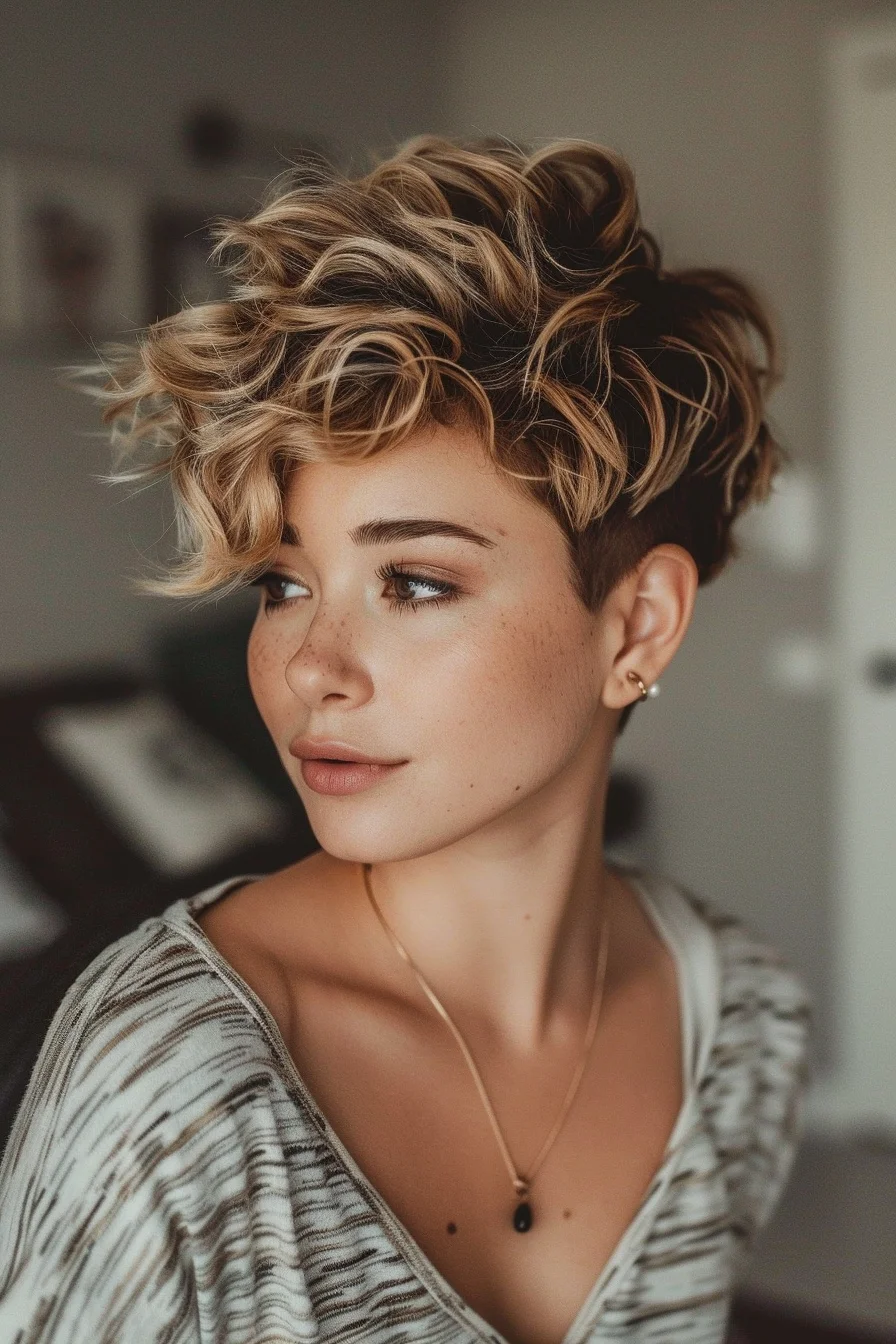 Lockige Pixie-Frisuren voller Schwung und Charakter