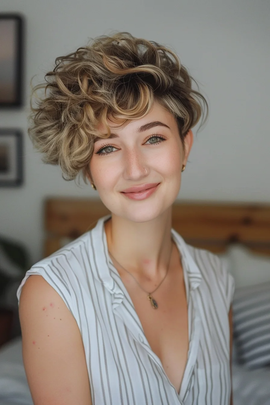 Lockige Pixie-Frisuren voller Schwung und Charakter