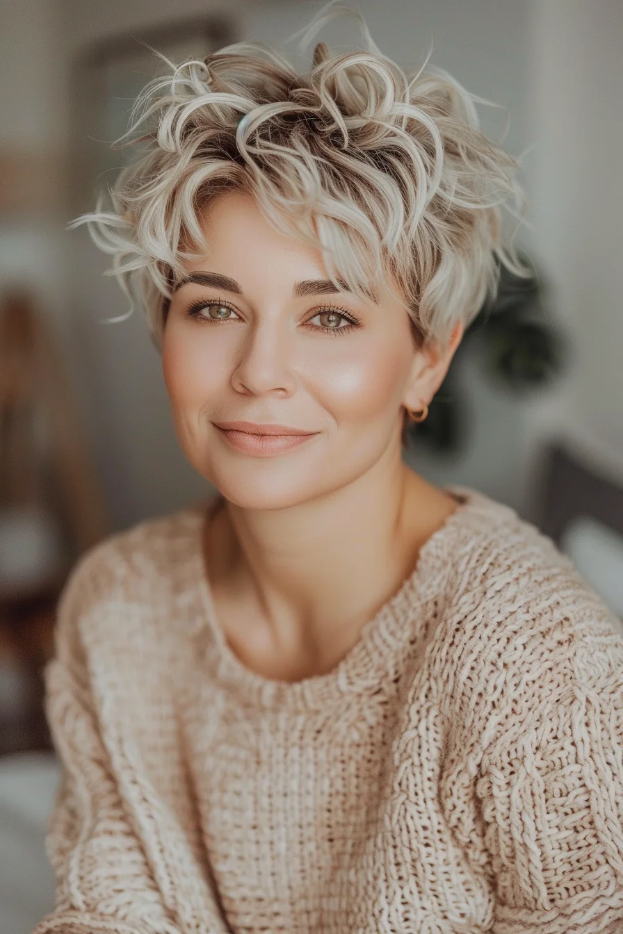 Lockige Pixie-Frisuren voller Schwung und Charakter